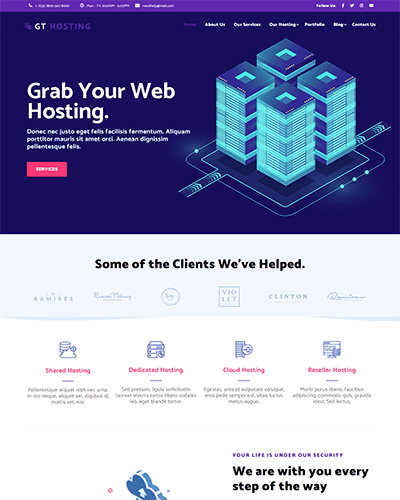 Hosting Service Joomla Template: GT Hosting