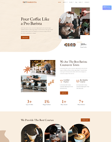 Barista Course Website Template: GT Barista Design for WordPress