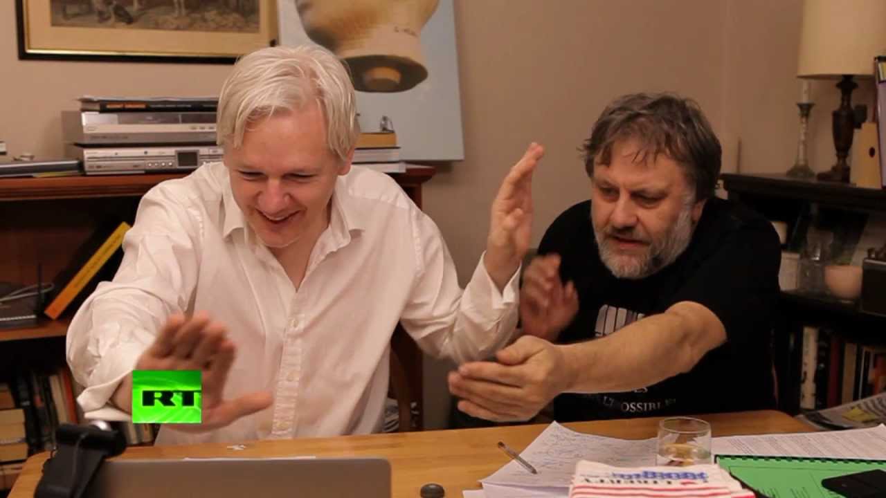 Slavoj Zizek and Julian Assange in The World Tomorrow (2012)