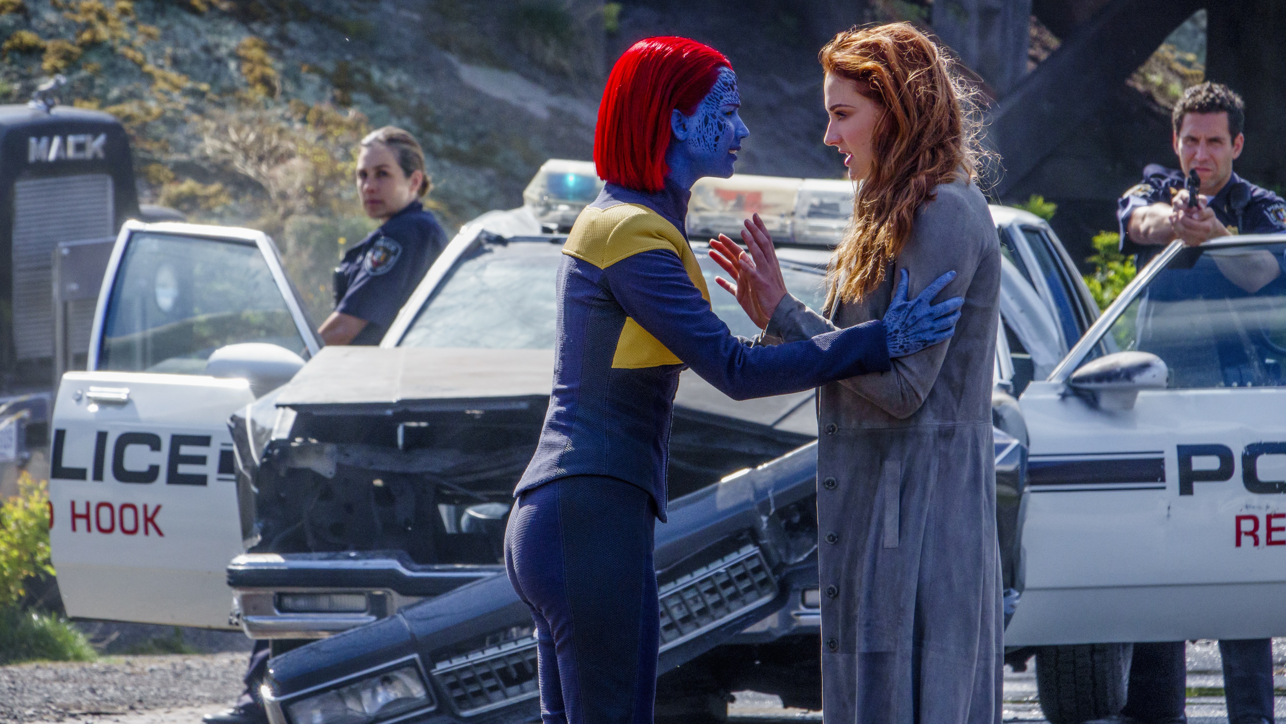 Jennifer Lawrence and Sophie Turner in X-Men: Dark Phoenix (2019)