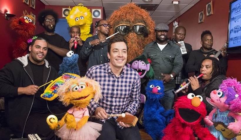 Fran Brill, Leslie Carrara-Rudolph, Jimmy Fallon, Joey Mazzarino, Martin P. Robinson, David Rudman, Caroll Spinney, Matt Vogel, Eric Jacobson, Cookie Monster, The Roots, The Muppets, Big Bird, Ryan Dillon, Elmo, and Abby Cadabby in Late Night with Jimmy Fallon (2009)