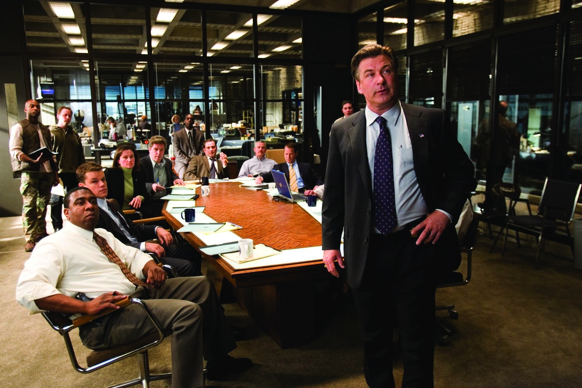 Alec Baldwin, Matt Damon, and Joseph Oliveira in The Departed (2006)