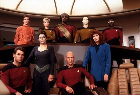 "Star Trek" Next Generation J. Frakes, M. Sirtis, P. Stewart, G. McFadden and Cast 1987 Paramount