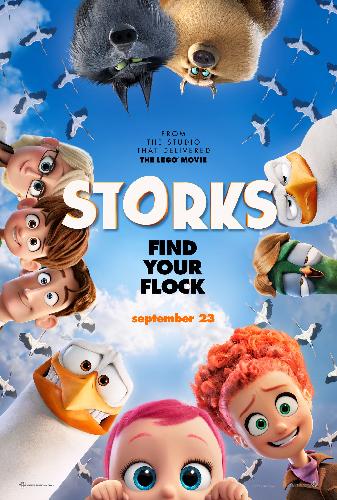 Jennifer Aniston, Kelsey Grammer, Ty Burrell, Keegan-Michael Key, Jordan Peele, Andy Samberg, Katie Crown, Stephen Kramer Glickman, and Anton Starkman in Storks (2016)