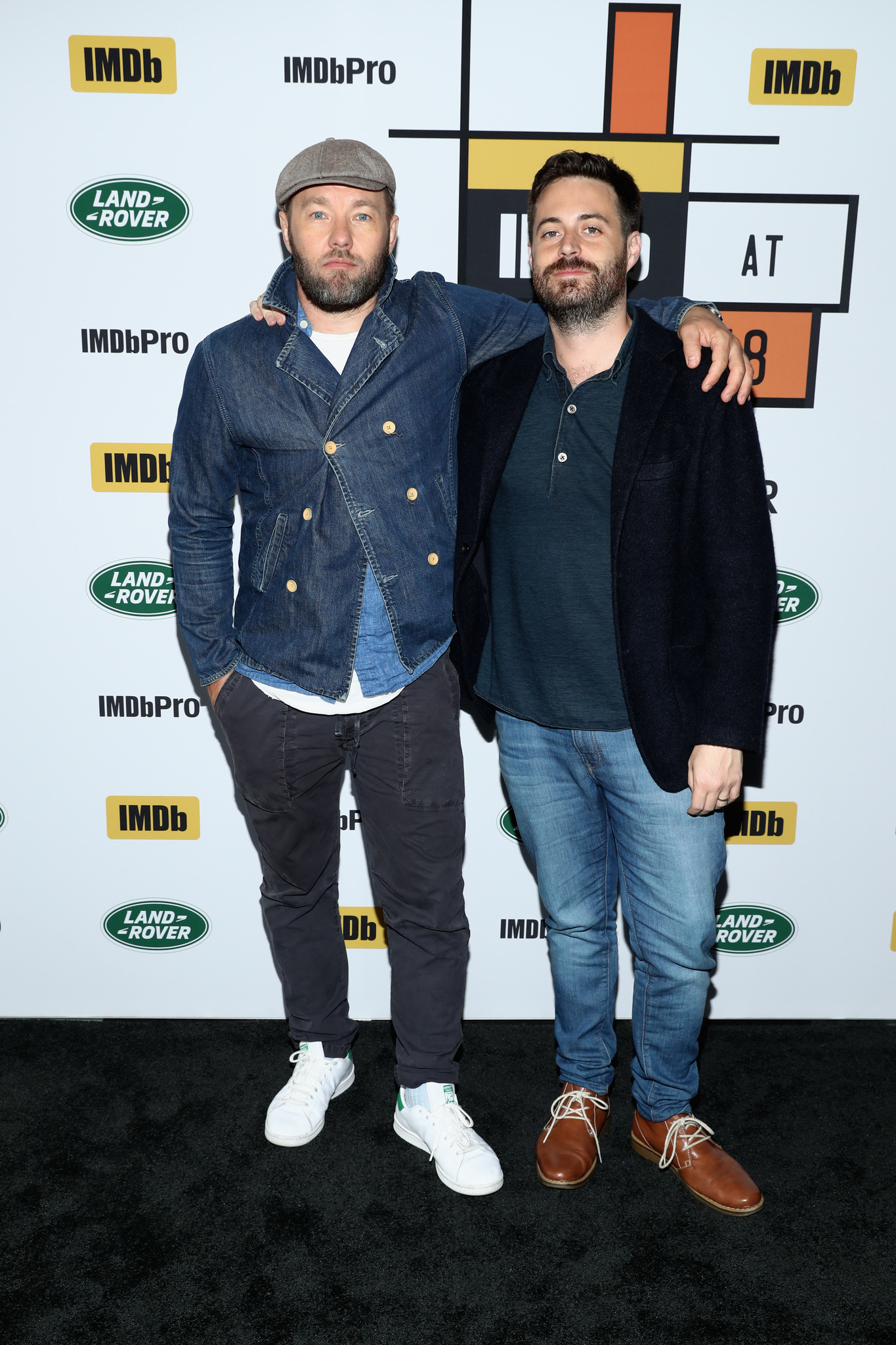 Joel Edgerton and Garrard Conley at an event for Boy Erased (2018)