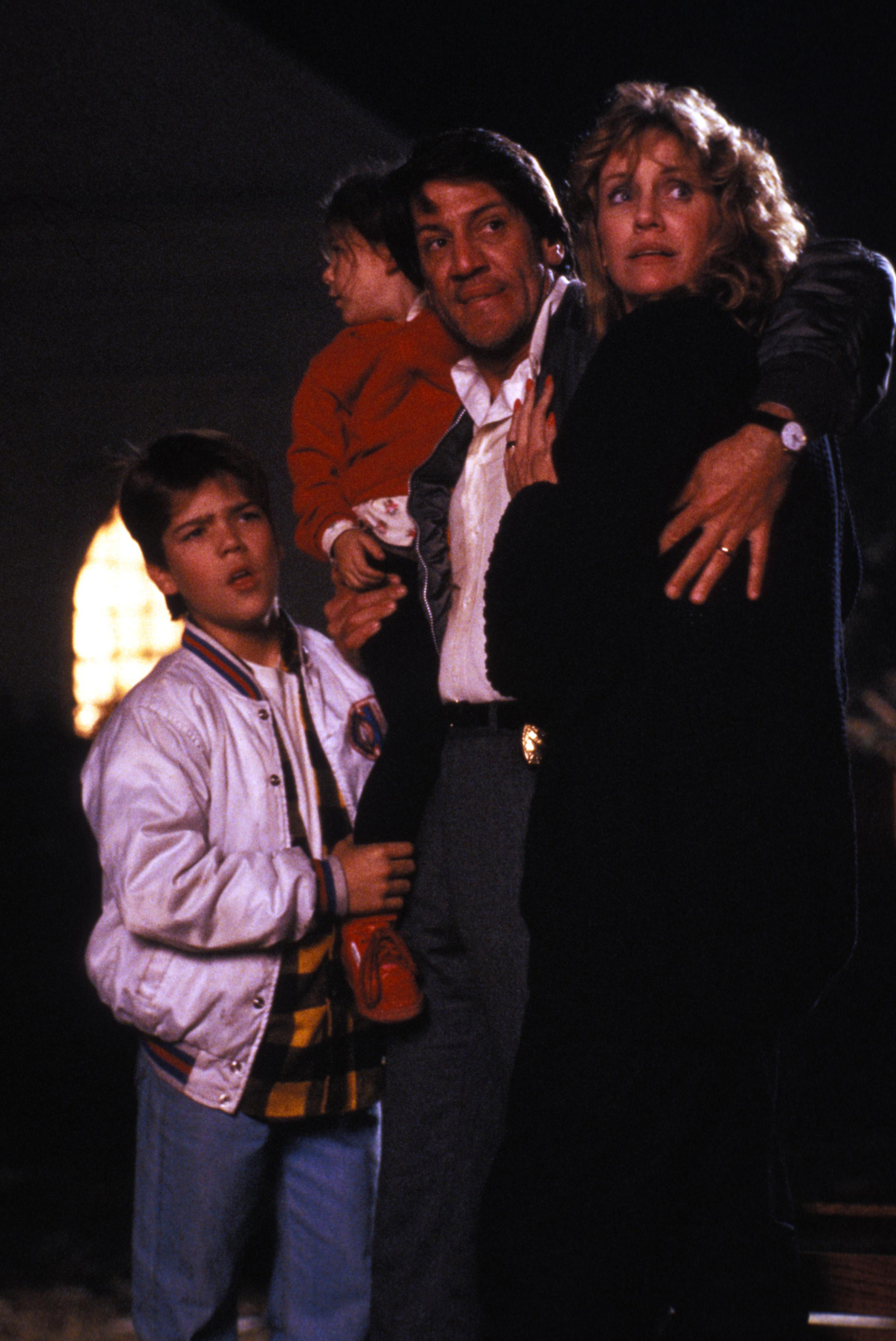 Ashley Bank, Andre Gower, Stephen Macht, and Mary Ellen Trainor in The Monster Squad (1987)