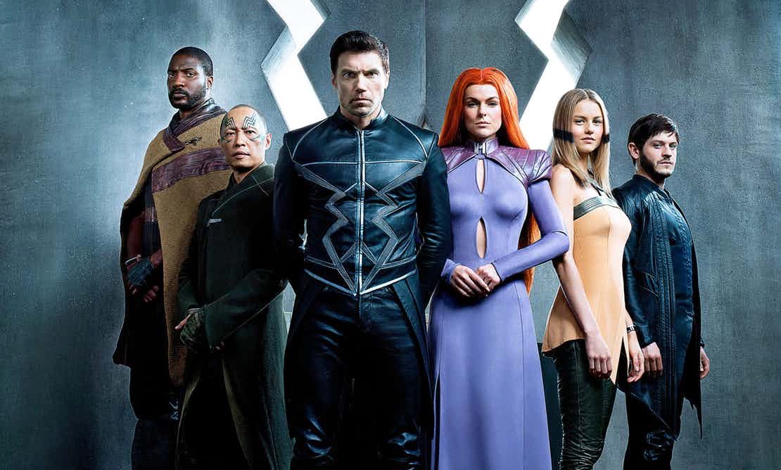 Ken Leung, Anson Mount, Serinda Swan, Eme Ikwuakor, Iwan Rheon, and Isabelle Cornish in Inhumans (2017)