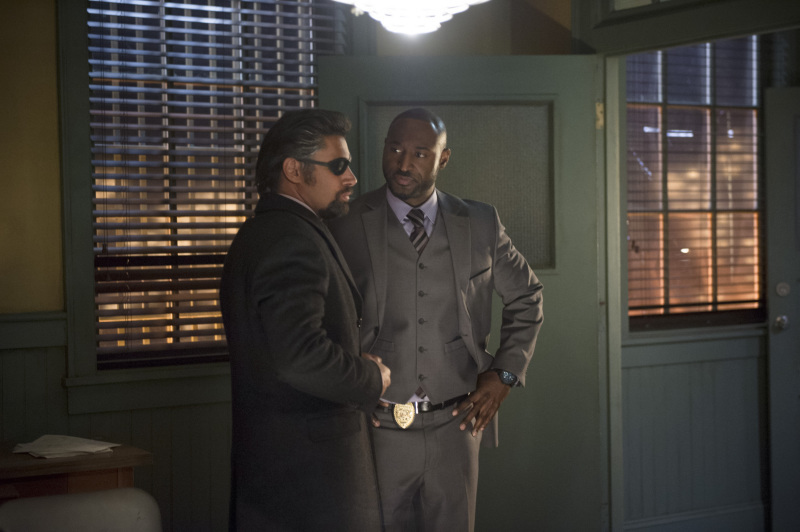 Manu Bennett and Adrian Holmes in Arrow (2012)