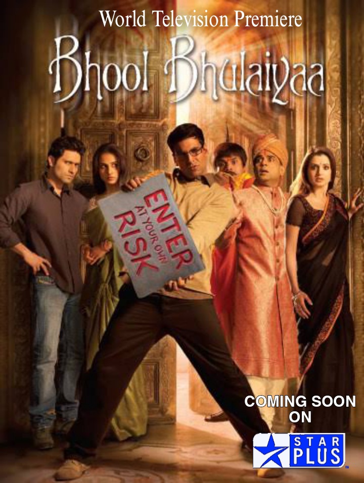 Akshay Kumar, Ameesha Patel, Paresh Rawal, Manoj Joshi, Vidya Balan, and Shiney Ahuja in Bhool Bhulaiyaa (2007)