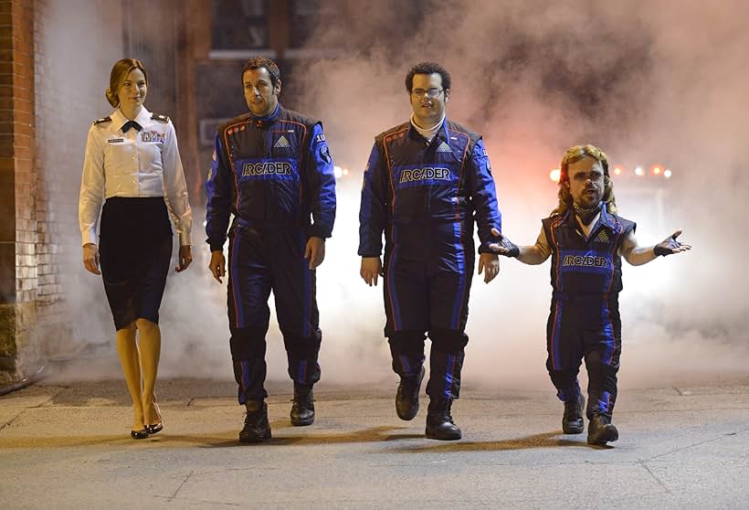 Adam Sandler, Peter Dinklage, Michelle Monaghan, and Josh Gad in Pixels (2015)