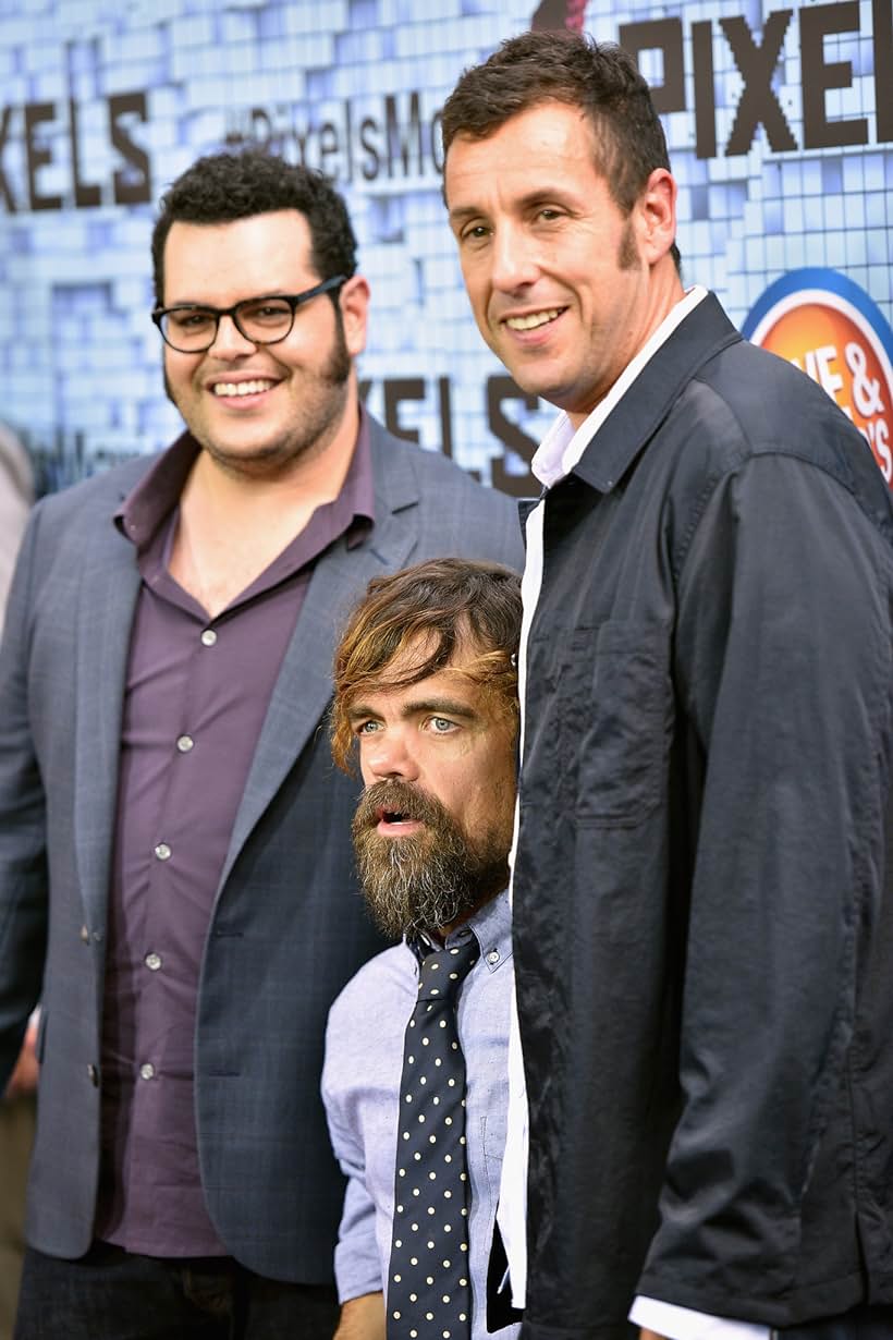 Adam Sandler, Peter Dinklage, and Josh Gad at an event for Pixels (2015)