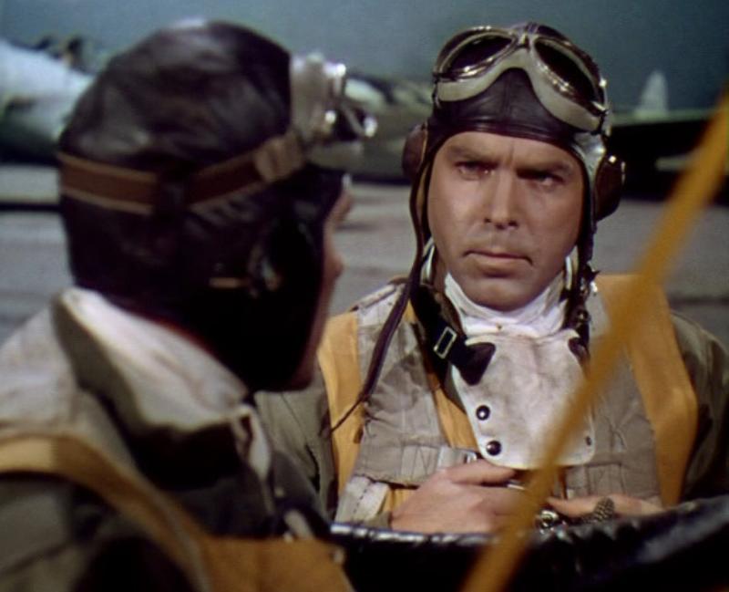 Errol Flynn and Fred MacMurray in Dive Bomber (1941)