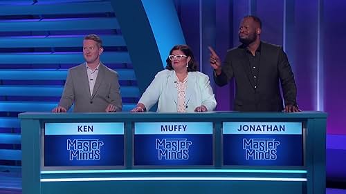 Three celebrity contestants, Ken Jennings, Muffy Marracco, and Johnathan Corbblah face off against mere mortals in "Masterminds," hosted by Brooke Burns.