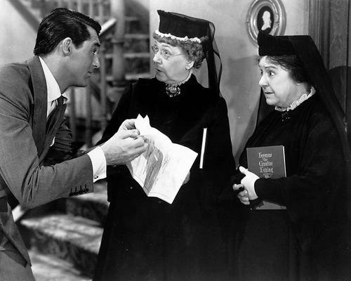 Cary Grant, Jean Adair, and Josephine Hull in Arsenic and Old Lace (1944)