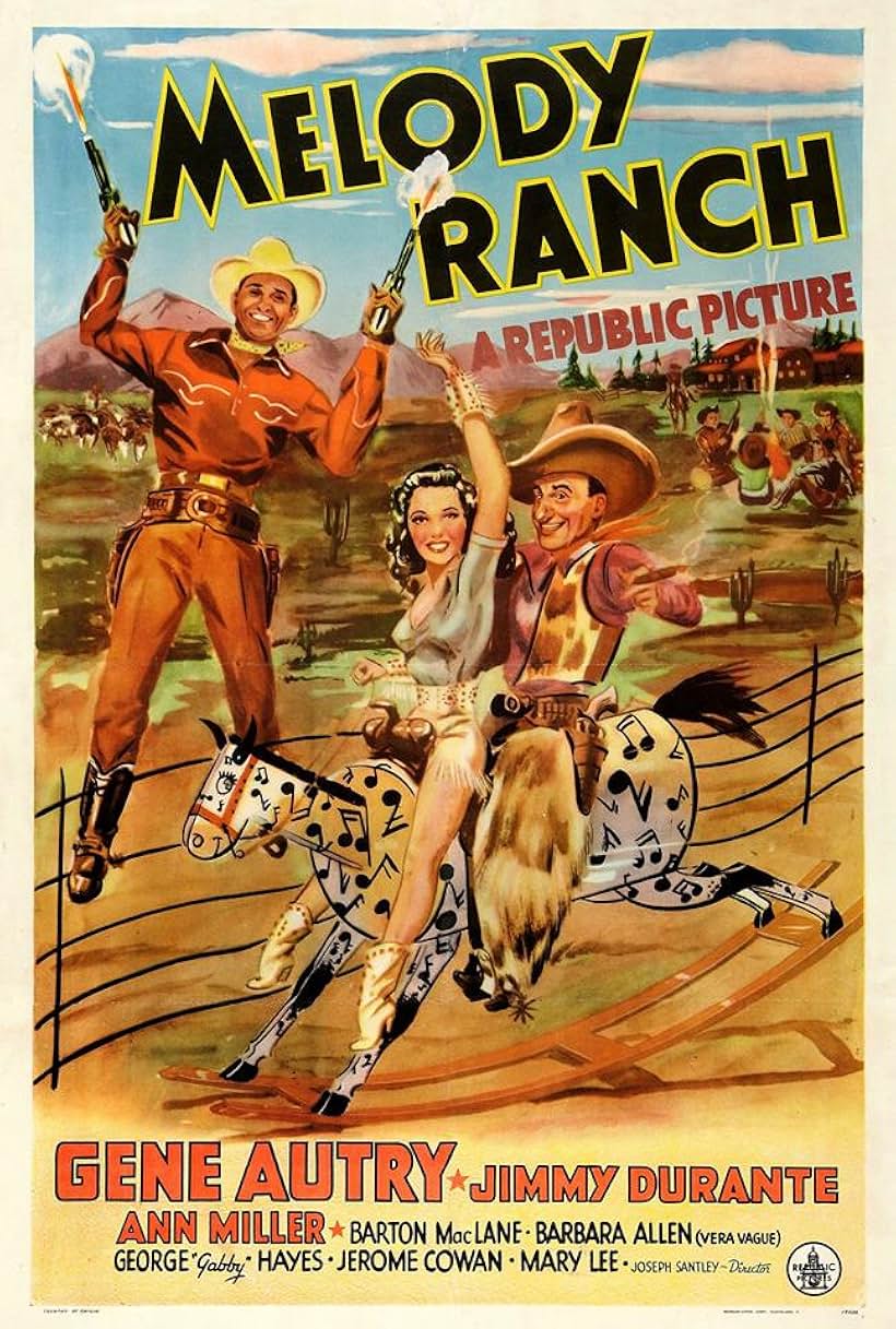 Gene Autry, Jimmy Durante, and Ann Miller in Melody Ranch (1940)