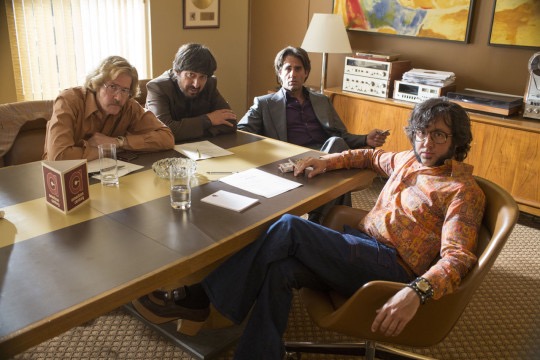 JC MacKenzie, Ray Romano, Bobby Cannavale and PJ Byrne on set of HBO's Vinyl.