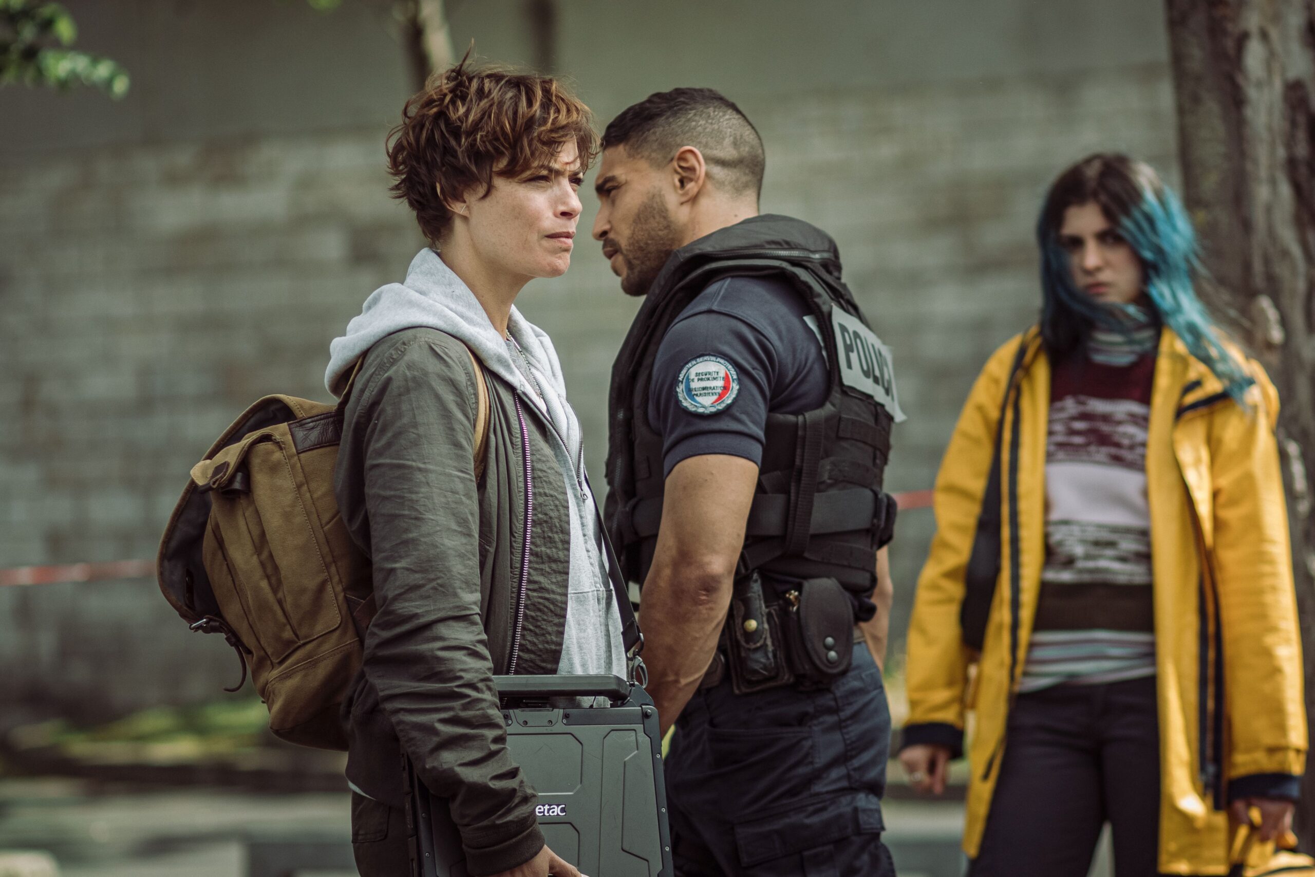 Bérénice Bejo, Nassim Lyes, and Léa Léviant in Under Paris (2024)