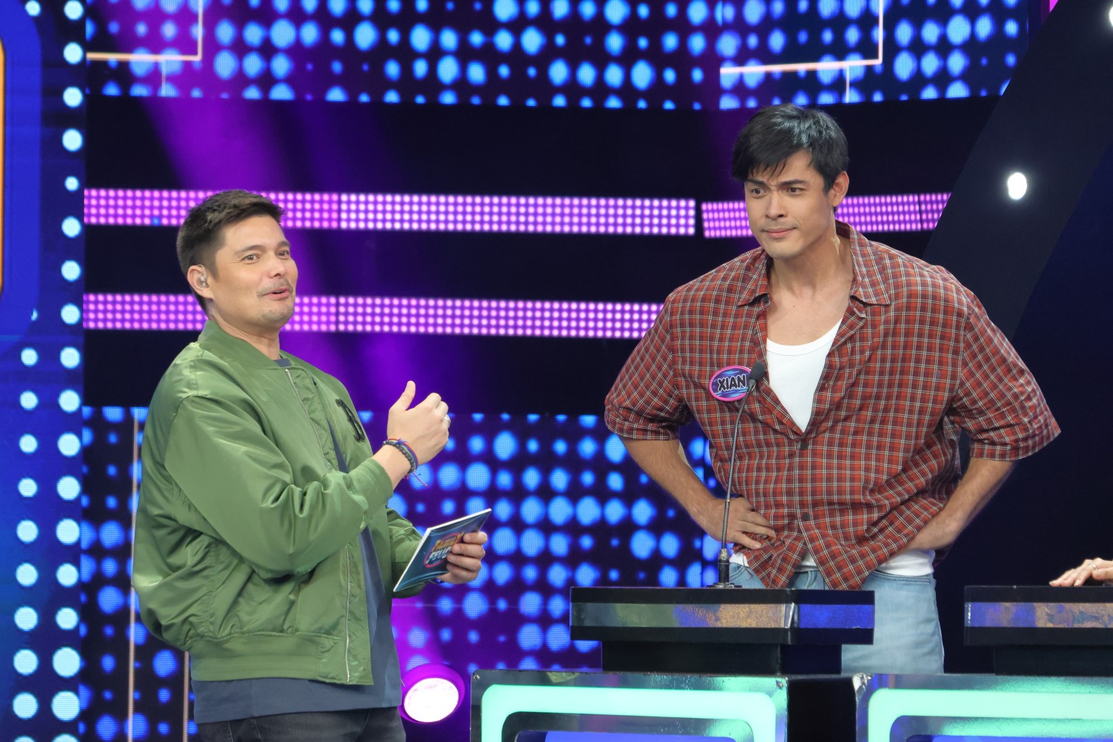 Dingdong Dantes and Xian Lim in Family Feud Philippines (2022)