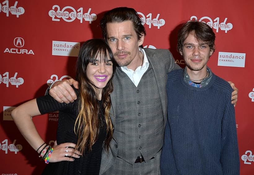 Ethan Hawke, Lorelei Linklater, and Ellar Coltrane at an event for Boyhood (2014)