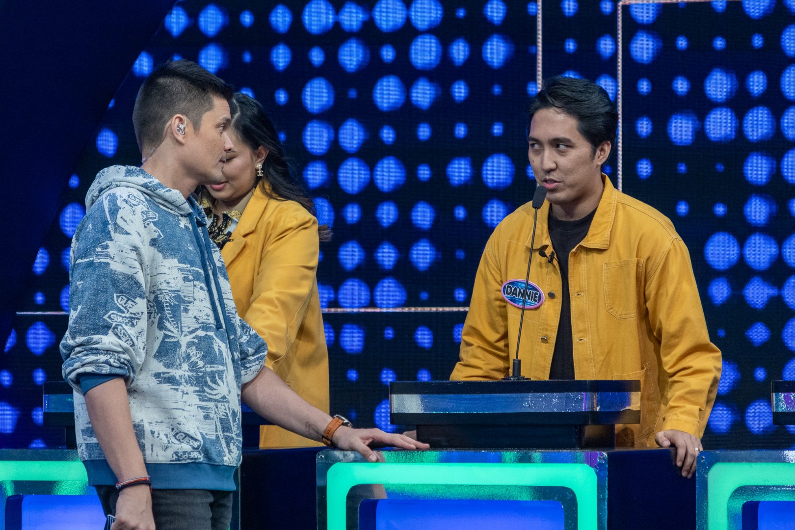 Dingdong Dantes and Dannie Florendo in Family Feud Philippines (2022)