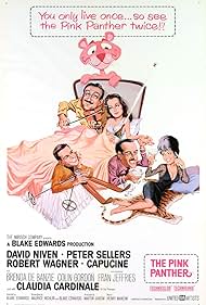 David Niven, Peter Sellers, Capucine, Claudia Cardinale, and Robert Wagner in The Pink Panther (1963)