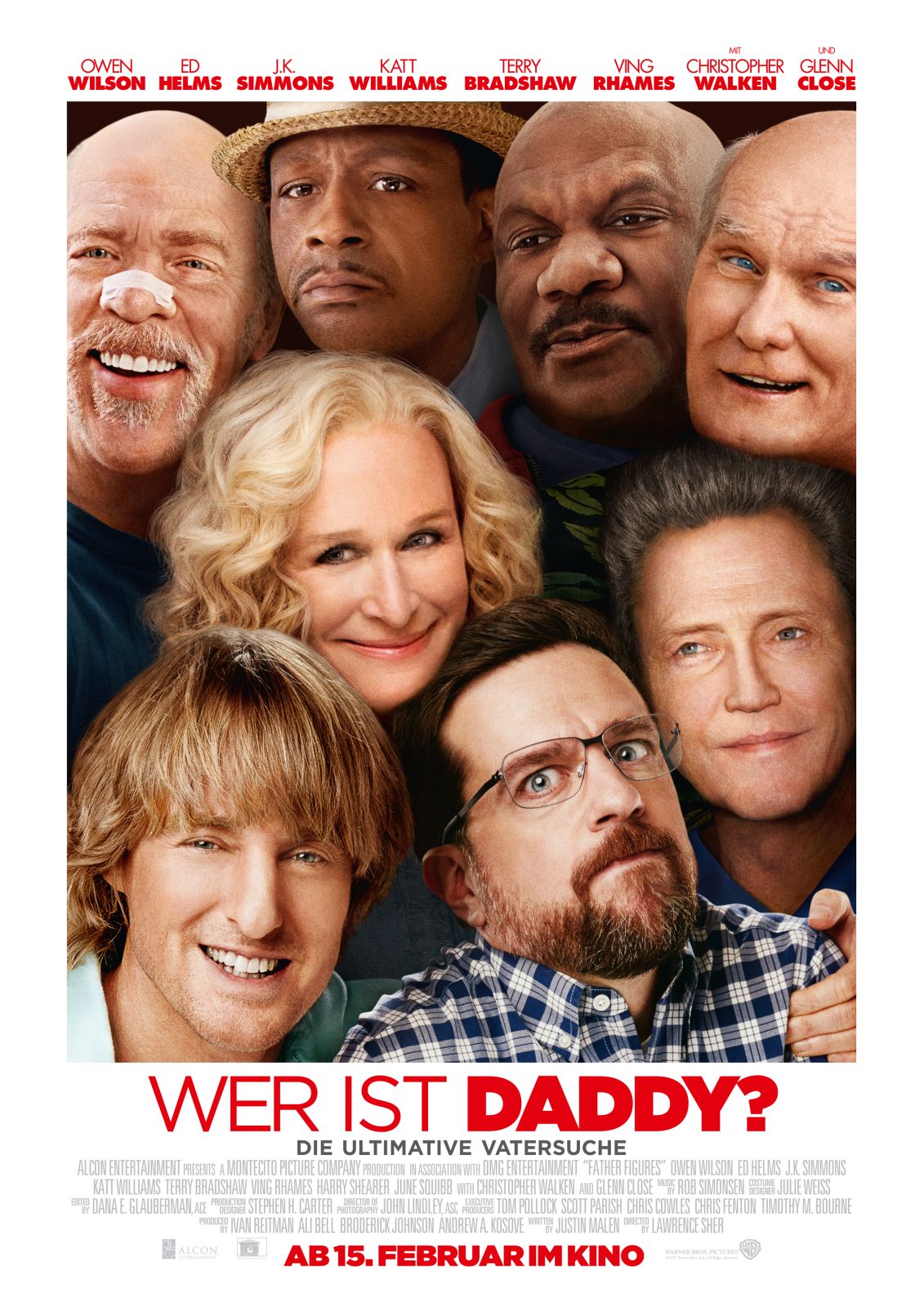 Glenn Close, Ving Rhames, Christopher Walken, Owen Wilson, Terry Bradshaw, J.K. Simmons, Katt Williams, and Ed Helms in Father Figures (2017)