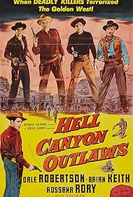 Brian Keith, Buddy Baer, Dick Kallman, Don Megowan, and Dale Robertson in Hell Canyon Outlaws (1957)