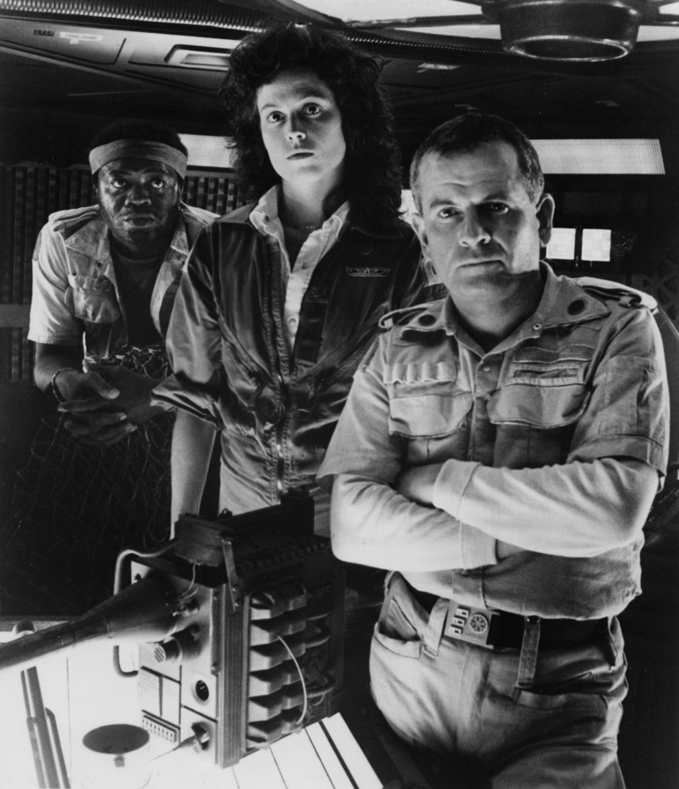 Sigourney Weaver, Ian Holm, and Yaphet Kotto in Alien (1979)