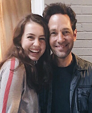 Paul Rudd and Emma Fuhrmann on set of Avengers Endgame