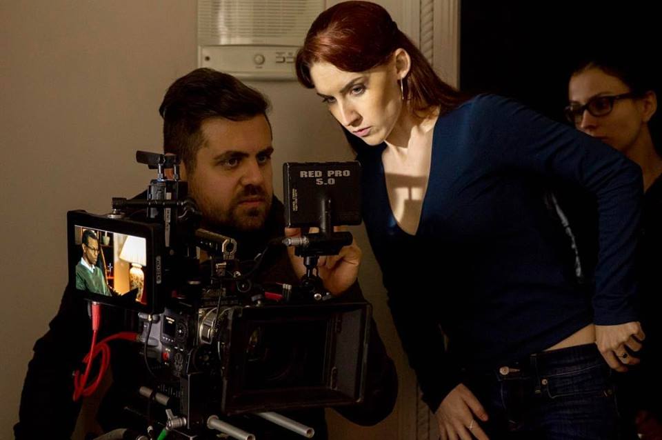 Director Alexandra Adomaitis, Cinematographer Naeem Seirafi and 1st AD Luisa Novo on the set of Diamond Dayze