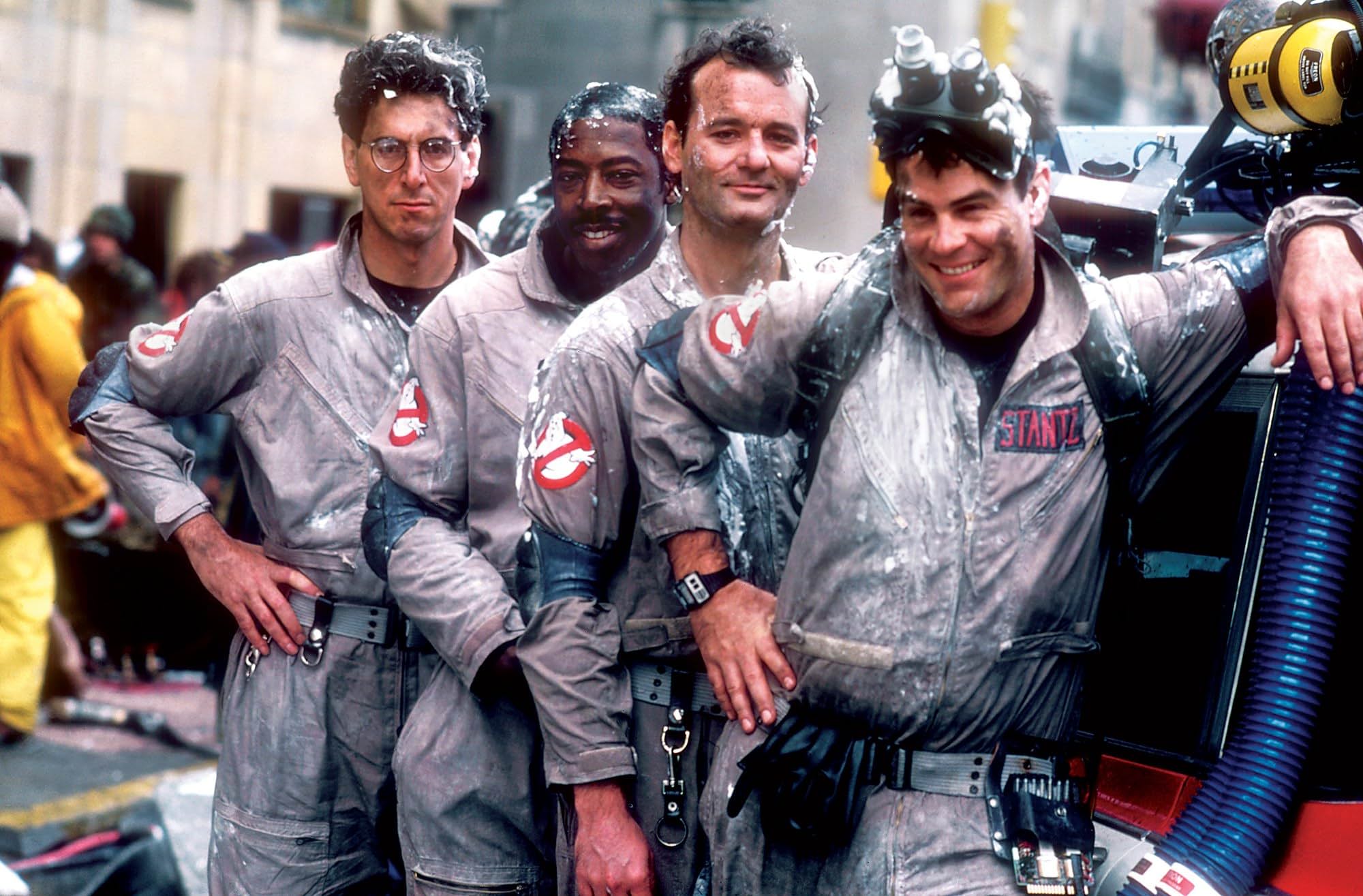 Dan Aykroyd, Bill Murray, Harold Ramis, and Ernie Hudson in Ghostbusters (1984)