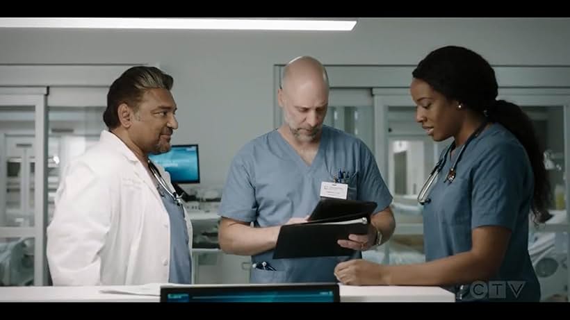 Sugith Varughese, Carlo Mestroni, and Ayisha Issa in Transplant (2020)