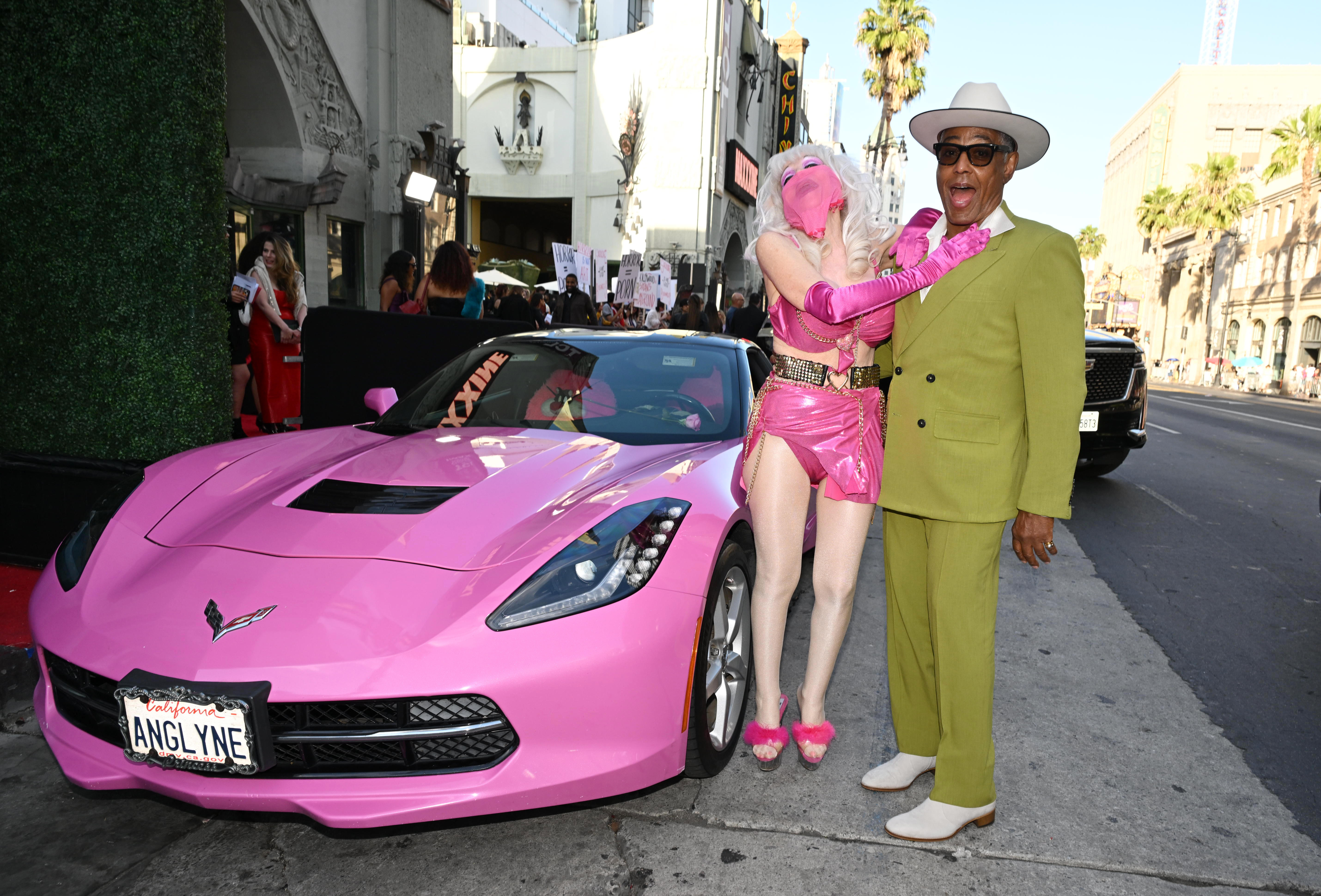 Giancarlo Esposito and Angelyne at an event for MaXXXine (2024)