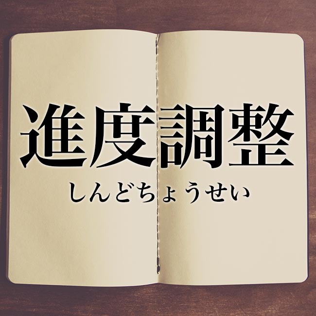 「進度調整」とは！意味や使い方！例文も解説