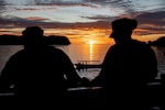 KOROR, Palau (Aug. 12, 2024) – Sailors stand watch prior to a reception aboard the U.S. 7th Fleet flagship USS Blue Ridge (LCC 19), during a scheduled port visit to Koror, Palau, Aug. 12, 2024. 7th Fleet is the U.S. Navy's largest forward-deployed numbered fleet, and routinely interacts and operates with allies and partners in preserving a free and open Indo-Pacific region. (U.S. Navy photo by Mass Communication Specialist 2nd Class Belen Saldana)