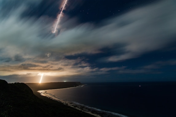 Standard Missile-3 Block IIA is fired from a Vertical Launching System on Andersen Air Force Base, Guam as part of Flight Experiment Mission-02. The Missile Defense Agency, in cooperation with U.S. Department of Defense partners, successfully conducted FEM-02 on December 10, 2024.