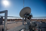 MILSTAR satellite sits atop trestle structure, Dec. 9, on Kirtland Air Force Base, N.M. This satellite is a part of the NC3 Weapon System and strengthens the U.S. Air Force Global Strike Command’s ability to execute USSTRATCOM missions, delivering critical real-time data and supporting Joint All Domain Command and Control initiatives. (U.S. Air Force Photo by Airman 1st Class Donnell Schroeter)