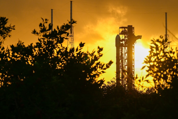 SpaceX Falcon 9 rocket at Cape Canaveral Space Force Station (Courtesy of Lockheed Martin)