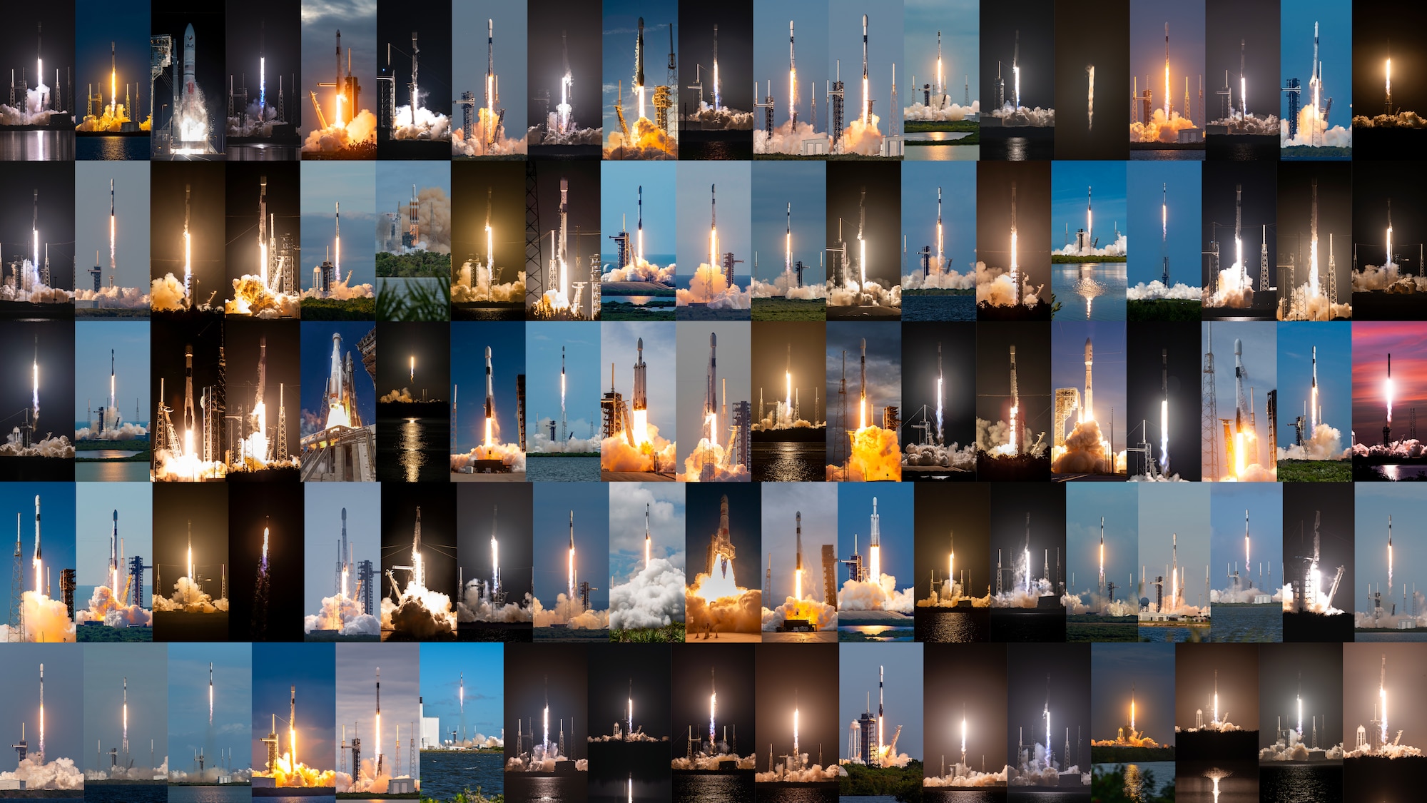 Graphic showcasing Space Launch Delta 45s total launch count of 93 for the year 2024.