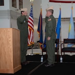 Adm. Samuel J. Paparo, commander, U.S. Indo-Pacific Command, and Rear Adm. Gregory C. Huffman exchange salutes during the Joint Task Force – Micronesia assumption of command ceremony on Andersen Air Force Base, June 14, 2024. During the ceremony, Rear Adm. Gregory C. Huffman assumed command, and will serve as the first two-star admiral in the area in over 70 years. The establishment of Joint Task Force – Micronesia reflects the commitment of Department of Defense to support our pacing challenge throughout the region and bolster homeland defense.