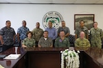 Pacific Partnership 2024-2 (PP24-2) service members take a group photo to plan the PP24-2 mission events with government officials of Kosrae, Federated States of Micronesia, Sept. 17, 2024. Now in its 20th iteration, the Pacific Partnership series is the largest annual multinational humanitarian assistance and disaster relief preparedness mission conducted in the Indo-Pacific. Pacific Partnership works collaboratively with host and partner nations to enhance regional interoperability and disaster response capabilities, increase security and stability in the region, and foster new and enduring friendships in the Indo-Pacific. (U.S. Navy photo by Mass Communication Specialist Seaman Gavin Arnoldhendershot)