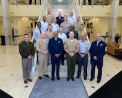 Group portrait of the Chairman of the Joint Chiefs of Staff and U.S. Armed Forces senior-most enlisted service members.