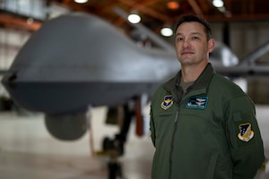 U.S. Air Force Lt. Col. Brandon Taylor, 29th Attack Squadron commander, poses for a photo at Holloman Air Force Base, New Mexico, Jan. 6, 2025.