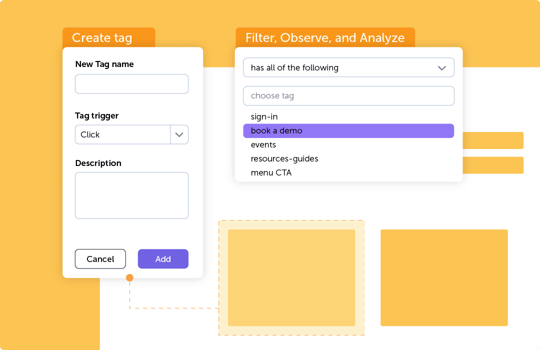 Tagging elements to get customer insights