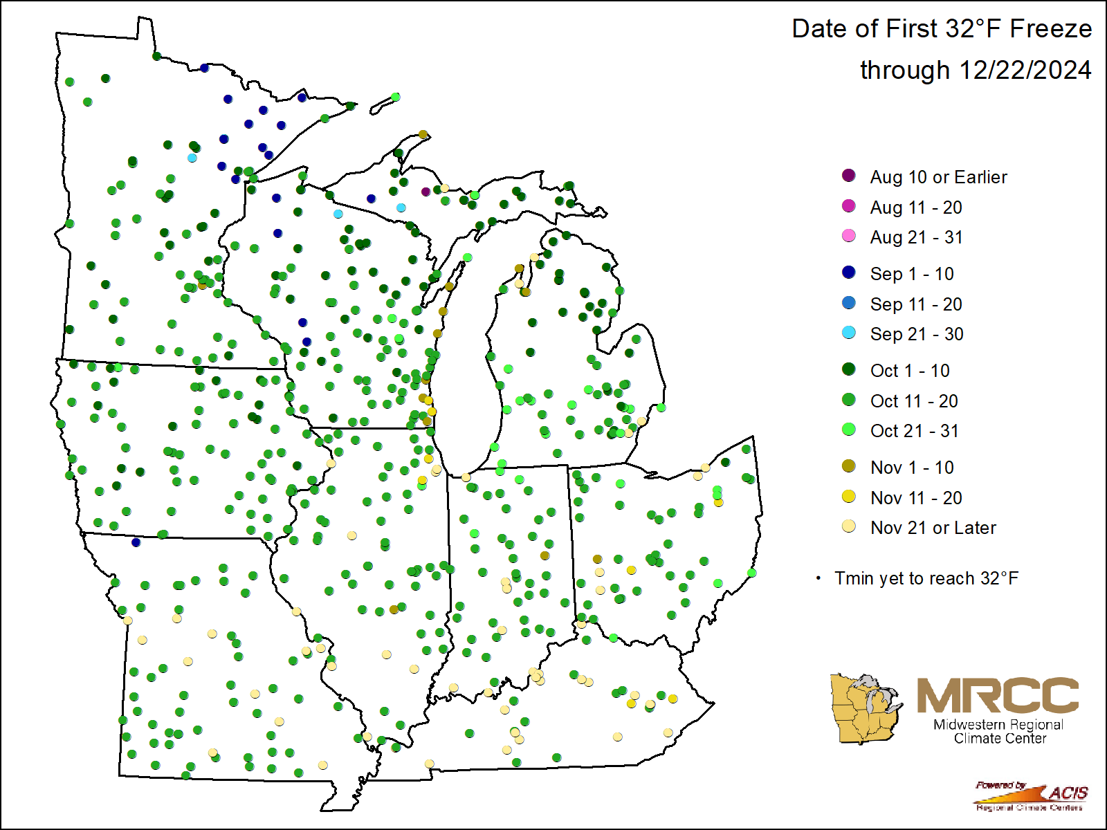 Midwest First Freeze