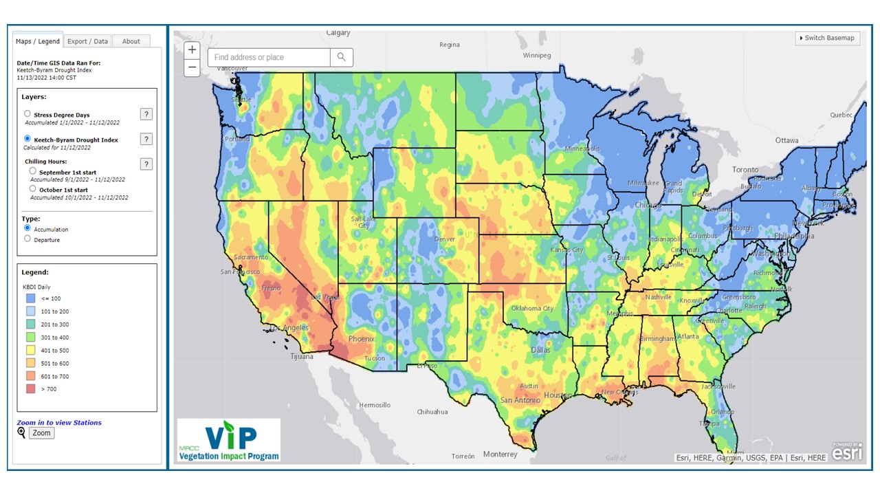 VIP: Vegetation Climate (SDD, KBDI, Chill Hours)