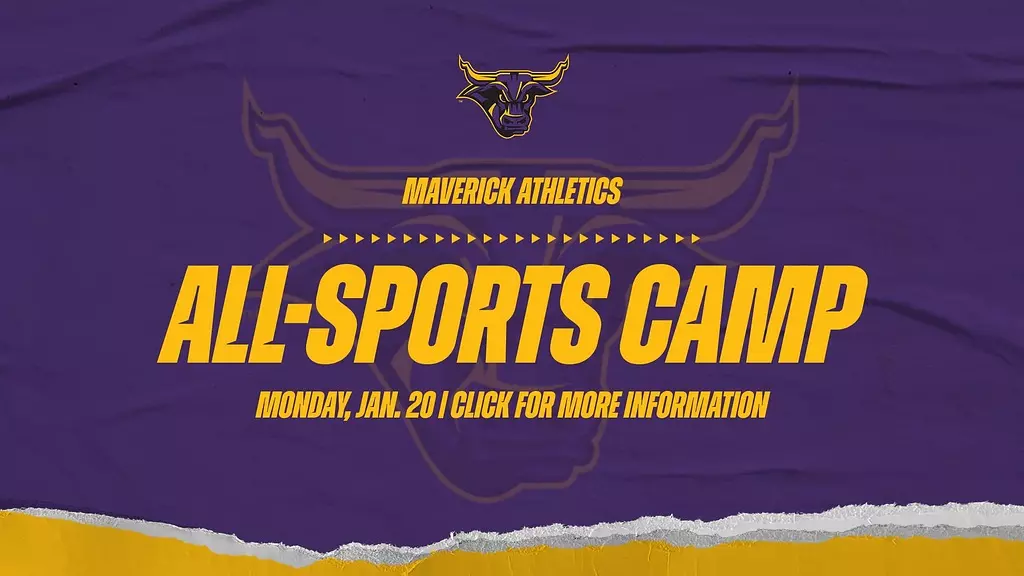 A graphic for the 2025 Maverick All Sports Camp, Jan. 20, 2025