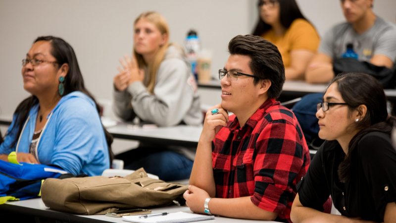 Students in a classroom.