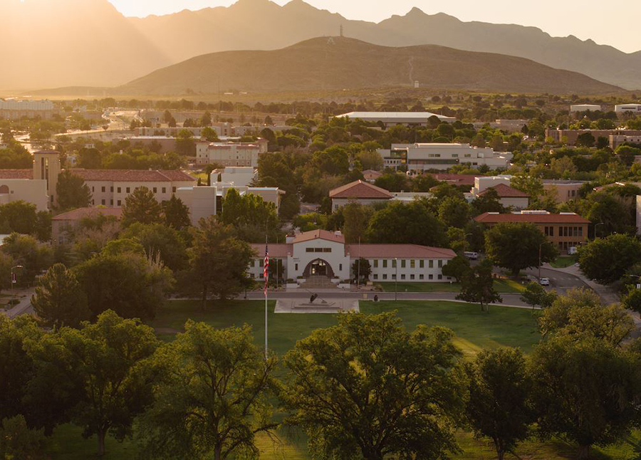 aerial view of Hadley Hall and A Mountain