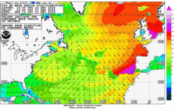 Latest 96 hour Atlantic wave period forecast